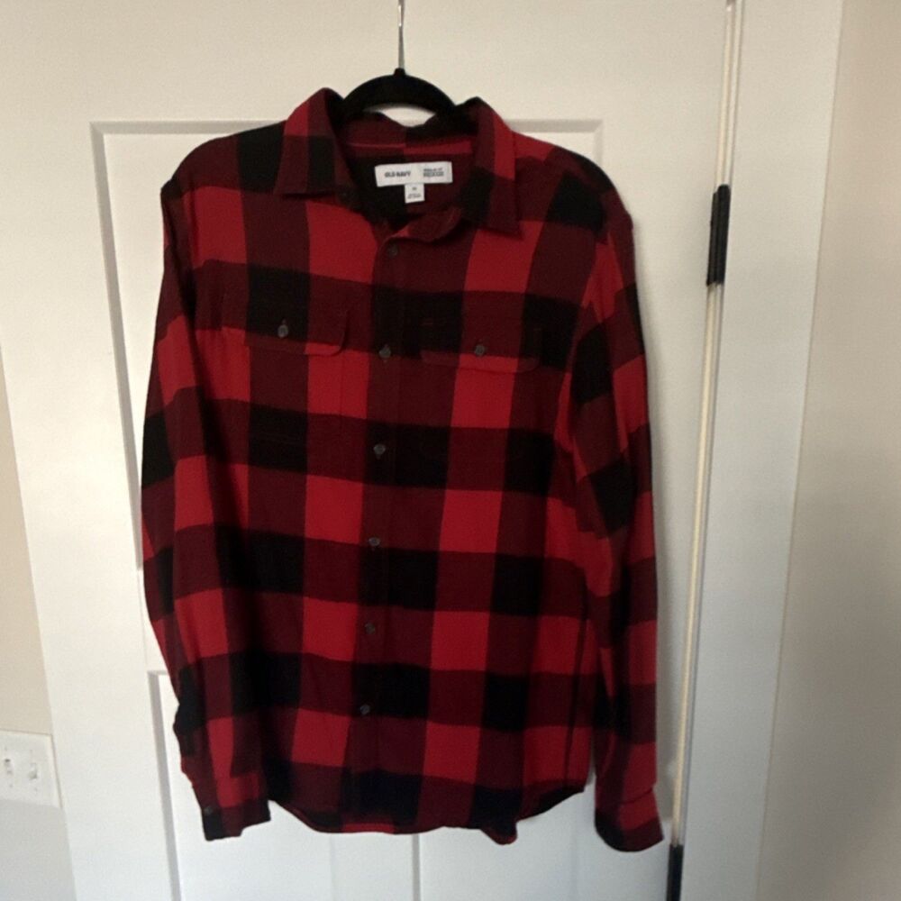 Old Navy Regular Fit Plaid Flannel Long Sleeve Button-Up Shirt Men's M